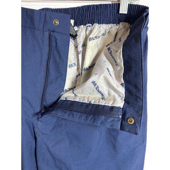 Tourney Vintage Men's GoreTex Rain Pants Waterproof Golf Navy Blue Zip Cuffs L - Picture 6 of 12